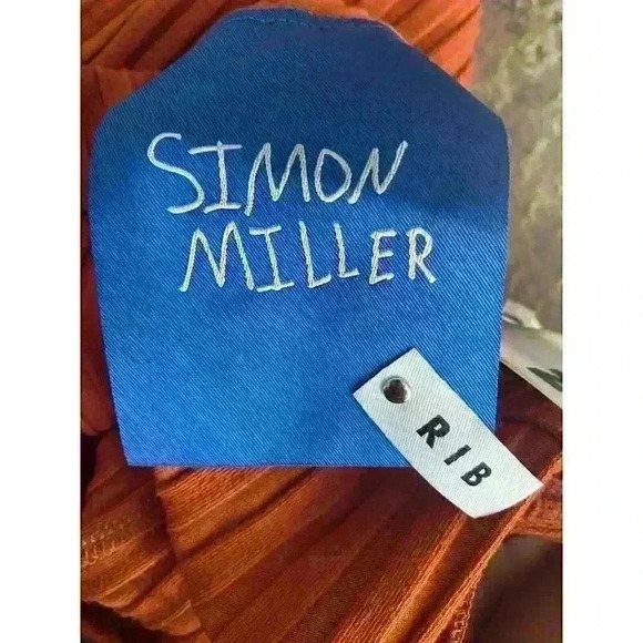 Simon Miller NWT Marek Ribbed Pants Women's S Orange Pull On Elastic Waist$170 - Picture 3 of 5